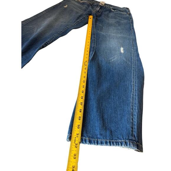 Vintage‎ Y2K TRUE RELIGION Joey Distressed Denim - Wide Leg Jeans - size 36x34 - Picture 16 of 16